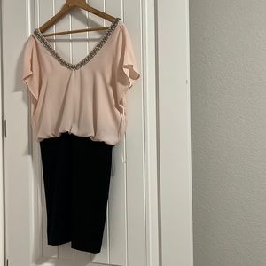 Guess light pink and black mini dress